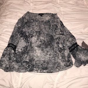 Alyx black and white marble flowy top